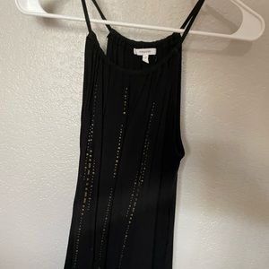 XS, Maurice’s, black tank top with metallic accents